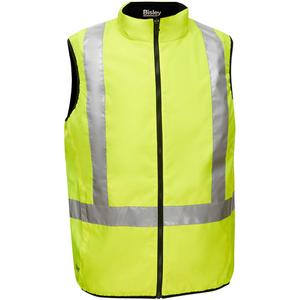 Bisley® X-Back Reversible Puffer Vest - High Visibility Lime-Yellow, Silver, 2X-Large, Polyester, Meets/Exceeds CSA Z96 Class 2 - Level 2, ANSI 107 Type/Class R2