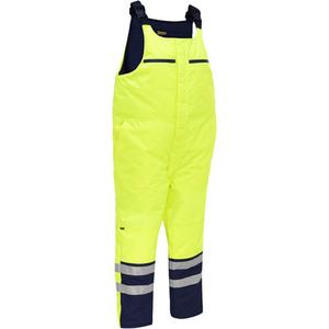 Bisley® Extreme Cold Bib Overall - High Visibility Lime-Yellow, Silver, 2X-Large, Small, Medium, Large, X-Large, 3X-Large, 4X-Large, Polyester, ANSI 107 Class E