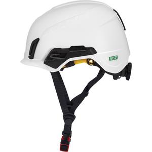 V-Gard H2™ Safety Helmet with Mips® Safety System - Ratchet, White, Yellow, Non-Vented, ANSI Type II, ANSI Class E