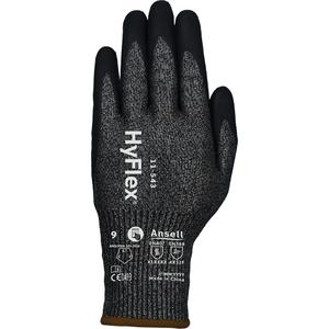 HyFlex® 11-543 Cut Resistant Gloves - 6, 7, 8, 9, 10, 11, 13, HPPE/Nylon/Stainless Steel/Spandex, Nitrile, Dipped Palm, ASTM ANSI Level A7/EN 388 Level F, EN 388 Level 4/ANSI/ISEA 105 Level 4, EN 388 Level 3