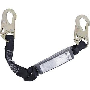 SA-5200-2.5 Shock Absorbing Lanyard - 2.5', Meets/Exceeds CSA-Z259.11, 110 lbs., 220 lbs., Snap Hook, Snap Hook, Polyester, Pack, 1, 4' at 220 lbs., 6', 1800 lbs., 2