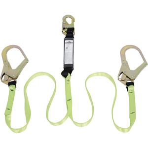 SA-54022-4 Shock Absorbing Lanyard - 4', Meets/Exceeds CSA-Z259.11, 110 lbs., 220 lbs., Snap Hook, Form Hook, Polyester, Pack, 2, 4' at 220 lbs., 6', 1800 lbs., 3