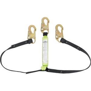 SA-64000-4 Shock Absorbing Lanyard - 4', Meets/Exceeds CSA-Z259.11, 200 lbs., 350 lbs., Snap Hook, Snap Hook, Polyester, Pack, 2, 4.4' at 350 lbs., 6', 1800 lbs., 3