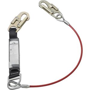 SA-5500-4 Shock Absorbing Lanyard - 4', Meets/Exceeds CSA-Z259.11, 110 lbs., 220 lbs., Snap Hook, Snap Hook, Galvanized Steel, Pack, 1, 4' at 220 lbs., 6', 1800 lbs., 2