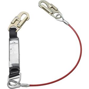 SA-5500-6 Shock Absorbing Lanyard - 6', Meets/Exceeds CSA-Z259.11, 110 lbs., 220 lbs., Snap Hook, Snap Hook, Galvanized Steel, Pack, 1, 4' at 220 lbs., 6', 1800 lbs., 2