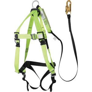 FBH-10000A5440-4 4' Class A Harness & Lanyard with 220 lbs. Capacity - Harness/Lanyard Combo, CSA Z259.10-18, CSA Z259.11-17, Snap Hook, Contractor Series, 110 - 220 lbs. (50 - 100 kg)