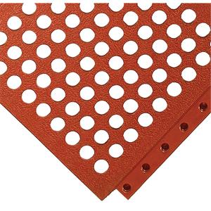 24/Seven® Locksafe® Grade A® Open Interlocking Rubber Floor Tiles - 5/8", Terra Cotta