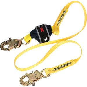 Web Shock-Absorbing Lanyard - 6', 132 lbs., 310 lbs., Snap Hook, Snap Hook, Polyester, Pack, 1, Zinc Plated Steel, Zinc Plated Steel, Fixed, Web
