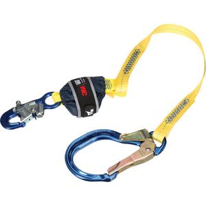Web Shock-Absorbing Lanyard - 4', 132 lbs., 310 lbs., Snap Hook, Rebar Hook, Polyester, Pack, 1, Aluminum, Anodized Aluminum, Fixed, Web