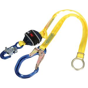 Tie-Back Web Shock-Absorbing Lanyard - 6', 132 lbs., 310 lbs., Snap Hook, Rebar Hook, Polyester, Pack, 1, Aluminum, Anodized Aluminum, Fixed, Web