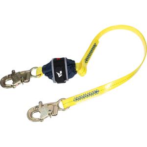 Coated Web Shock-Absorbing Lanyard - 4', 132 lbs., 310 lbs., Snap Hook, Snap Hook, Pack, 1, Zinc Plated Steel, Zinc Plated Steel, Fixed, Web
