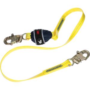 Coated Web Shock-Absorbing Lanyard - 6', 132 lbs., 310 lbs., Snap Hook, Snap Hook, Pack, 1, Zinc Plated Steel, Zinc Plated Steel, Fixed, Web