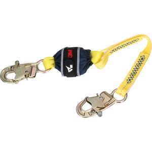 Web Shock-Absorbing Lanyard - 2.5', 132 lbs., 310 lbs., Snap Hook, Snap Hook, Polyester, Pack, 1, Zinc Plated Steel, Zinc Plated Steel, Fixed, Web