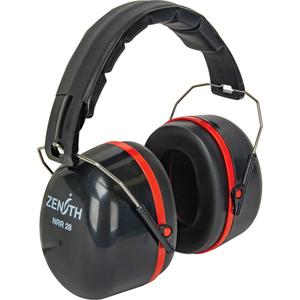 Passive Ear Muffs - Headband, None, 28, ANSI S3.19, Black & Red