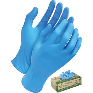 Tri-Polymer Disposable Gloves - Large, Small, Medium, X-Large, Polyethylene, 9.5", 5-mil, Fully Textured, Blue, Powder-Free, None, Non-Medical