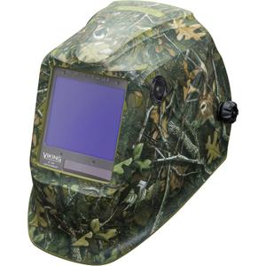 VIKING™ 3350 White Tail Camo™ Welding Helmet - Graphics, 3.74" L x 3.34" W, 5 - 13, (1) Welding Helmet; (1) Helmet Bag; (1) Bandana; (5) KP2898-1 Outside Cover Lenses; (2) KP3044-1 Inside Cover Lenses; (1) Decal Sheet