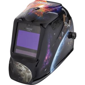 VIKING™ 2450 ADV Series Intergalactic™ Helmet - Graphics, 3.82" L x 2.44" W, 5 - 13, (1) VIKING 2450ADV Welding Helmet; (1) Bandana; (5) KP2898-1 Outside Cover Lens; (2) KP2931-1 Inside Cover Lens; (1) Decal Sheet
