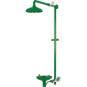 Laboratory Combination Shower with Open ABS Bowl - Wall-Mount, 1 Year, Bottom, 1" (M), 29 - 87 PSI