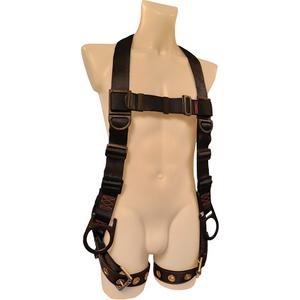 Koala Behr Safety Harness - Work Positioning/Fall Arrest, AP, 352 lbs., Universal, Back, Tongue Buckle, Pass-Through/Mating, Black, Polyester