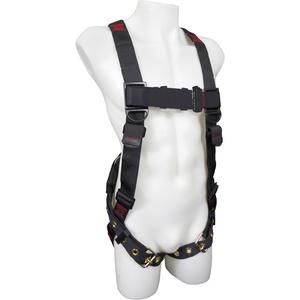 Koala Behr Safety Harness - Fall Arrest, A, 352 lbs., Universal, Back, Tongue Buckle, Pass-Through/Mating, Black, Polyester