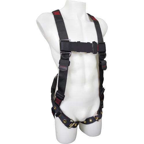 Koala Behr Safety Harness - Fall Arrest, A, 352 lbs., Universal, Back, Tongue Buckle, Pass-Through/Mating, Black, Polyester