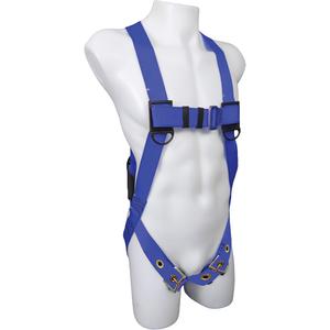 ECO™ Safety Harness - Fall Arrest, A, 352 lbs., Universal, Back, Tongue Buckle, Pass-Through/Mating, Blue, Polyester