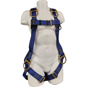 ECO™ Safety Harness - Work Positioning/Fall Arrest/Evacuation/Retrieval, AEP, 352 lbs., Universal, Back - Shoulder - Side, Pass-Through/Mating, Pass-Through/Mating, Blue, Polyester