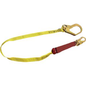External Energy Absorber Lanyard with 2-1/4" Hook - 6', 255 lbs., 255 lbs., Snap Hook, Snap Hook, Polyester, Pack, 1