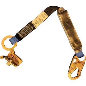 Trailing Rope Grab with Attached Shock Pack Lanyard - 2', 310 lbs., 310 lbs., Snap Hook, Snap Hook, Polyester, Pack, 1, 5/8", 3/4"