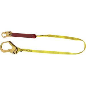 External Energy Absorber Lanyard with 2-1/4" Hook - 6', 375 lbs., 375 lbs., Snap Hook, Snap Hook, Polyester, Pack, 1