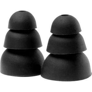 ISOtunes One-Size Triple Flange Replacement Eartips - Black, Silicone