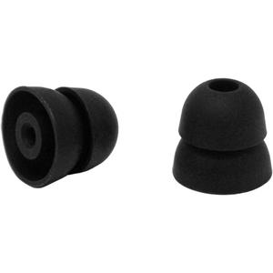 Medium Double Flange Replacement Eartips - Black, Silicone