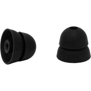 Large Double Flange Replacement Eartips - Black, Silicone
