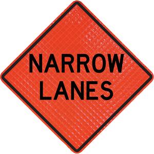 Quadra Flex Roll-Up Sign with Traffic Control Person Ahead Symbol - 36" x 36", Reflective Orange