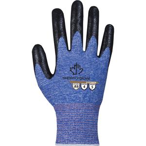 Extreme-Cut Glove - 7, 6, 13, TenActiv™, Foam Nitrile, Dipped Palm, ASTM ANSI Level A9, ANSI/ISEA 105 Level 5, Unrated, ANSI/ISEA 105 Level 4, Unrated, Blue & Black