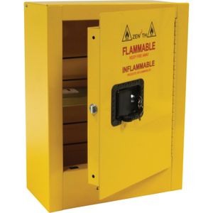 Mini Flammable Safety Cabinet - 010-LVKQ076 - Manual, 2 Gal., 17", 8", 22", 1, 1, NFPA/OSHA, Steel, Yellow