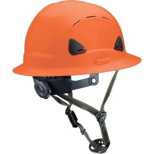 Fibre Metal Climbing Style Helmet with Full Brim - Ratchet, Orange, Vented, ANSI Type II/Meets/Exceeds CSA Type 2, ANSI Class E, HDPE, Full Brim - Image 3