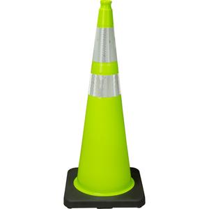Premium Traffic Cone - 36", Lime Green, 4" & 6", 1 Year Lifetime