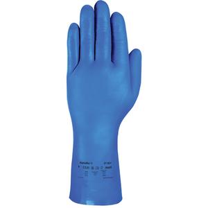 AlphaTec® 37-501 Blue Medium-Duty Chemical-Resistant Gloves - 7, 8, 9, 10, 11, 13", 16.5-mil, Gauntlet, Nitrile, Unlined, EN 374:2016-1 Type A, Automotive, Food Processing, Machinery & Equipment, Energy