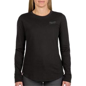 FREEFLEX™ Long-Sleeve Hybrid T-Shirt - Polyester/Cotton, X-Small, Small, Medium, Large, X-Large, 2X-Large, Black, Women's, Standard, Pullover