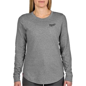 FREEFLEX™ Long-Sleeve Hybrid T-Shirt - Polyester/Cotton, X-Small, Small, Medium, Large, X-Large, 2X-Large, Grey, Women's, Standard, Pullover