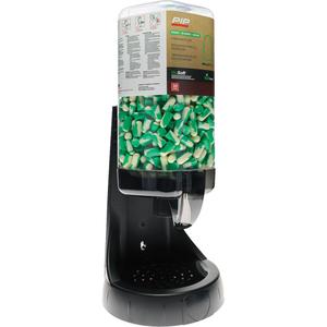 Prefilled Mega Bullet™ BioSoft™ Dispenser - (1) Dispenser; (500) Pairs of Mega Bullet™ BioSoft™ Ear Plugs, Black, Uncorded, Biobased Foam