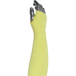 Kut Gard® 2-Ply Cut-Resistant Sleeve with Thumb Hole - 10", 12", 14", ASTM ANSI Level A6, Yellow, Aramid/ATA®, ANSI 105 Level 2, ANSI Level 2
