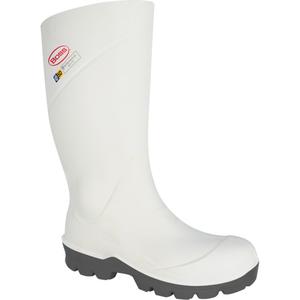 Boss® Footwear Food Processing Boot - Polyurethane, 4, 5, 6, 7, 8, 9, 10, 11, 12, 13, 14, 15, Steel, Plain, None, ASTM F2413-11, Impermeable, White