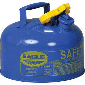 Safety Can for Kerosene - Galvanized Steel, 2 US gal., Blue, I, FM Approved/UL/ULC Listed, OSHA, NFPA, CARB, 9.5" H x 11.25" D (24.1 cm H x 28.6 cm D)