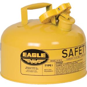 Safety Can for Diesel - Galvanized Steel, 2 US gal., Yellow, I, FM Approved/UL/ULC Listed, OSHA, NFPA, CARB, 9.5" H x 11.25" D (24.1 cm H x 28.6 cm D)