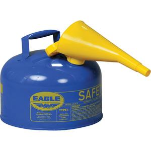 Safety Can for Kerosene with Funnel - Galvanized Steel, 2.5 US gal., Blue, I, FM Approved/UL/ULC Listed, OSHA, NFPA, CARB, New York City Fire Code Title 29 FC 2204.4.4.1.1