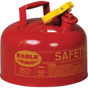 Safety Can for Flammables - Galvanized Steel, 2.5 US gal., Red, I, FM Approved/UL/ULC Listed, OSHA, NFPA, CARB, New York City Fire Code Title 29 FC 2204.4.4.1.1
