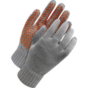 Deny® Wool/Acrylic Glove with PVC Grip - Large, Glove, Grey & Orange