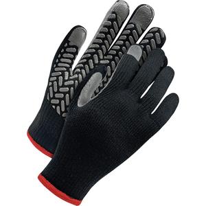 Deny® Acrylic Glove with PVC Grip - Large, Glove, Grey & Black